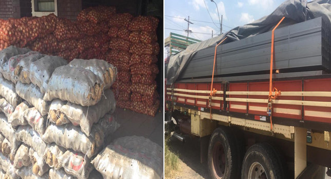 En controles realizados en zona ribereña y puesto de Vista Alegre decomisan camión, artículos metalúrgicos, 3.300 kilos de cebolla y 1.100 kilos de papa