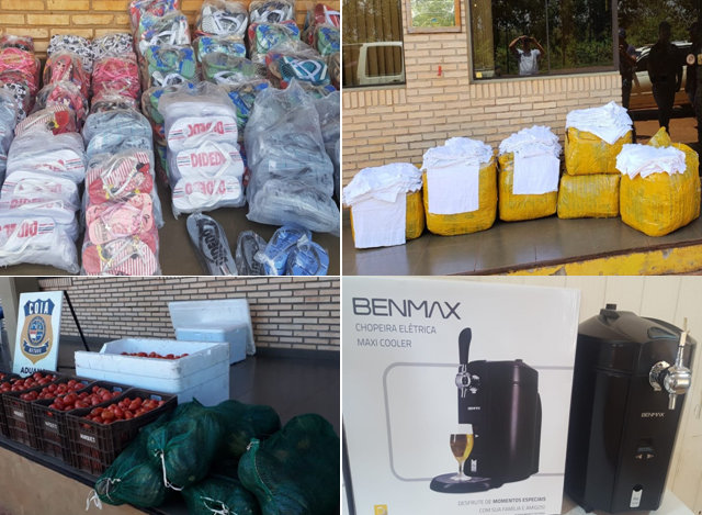 Vehículo, prendas de vestir, calzados, dispensadores para chopp y productos hortícolas se incautan en Alto Paraná e Itapúa