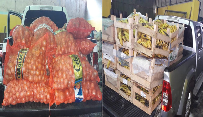 Operativo móvil realizado en el Este retiene 800 kilos de cebolla y 600 kilos de banana