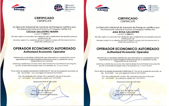 Primeras Despachantes de Aduanas certificadas como Operador Económico Autorizado.