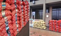 Retienen 1.500 kilos de cebolla y 580 kilos de papa en controles realizados en Itapúa y Canindeyú