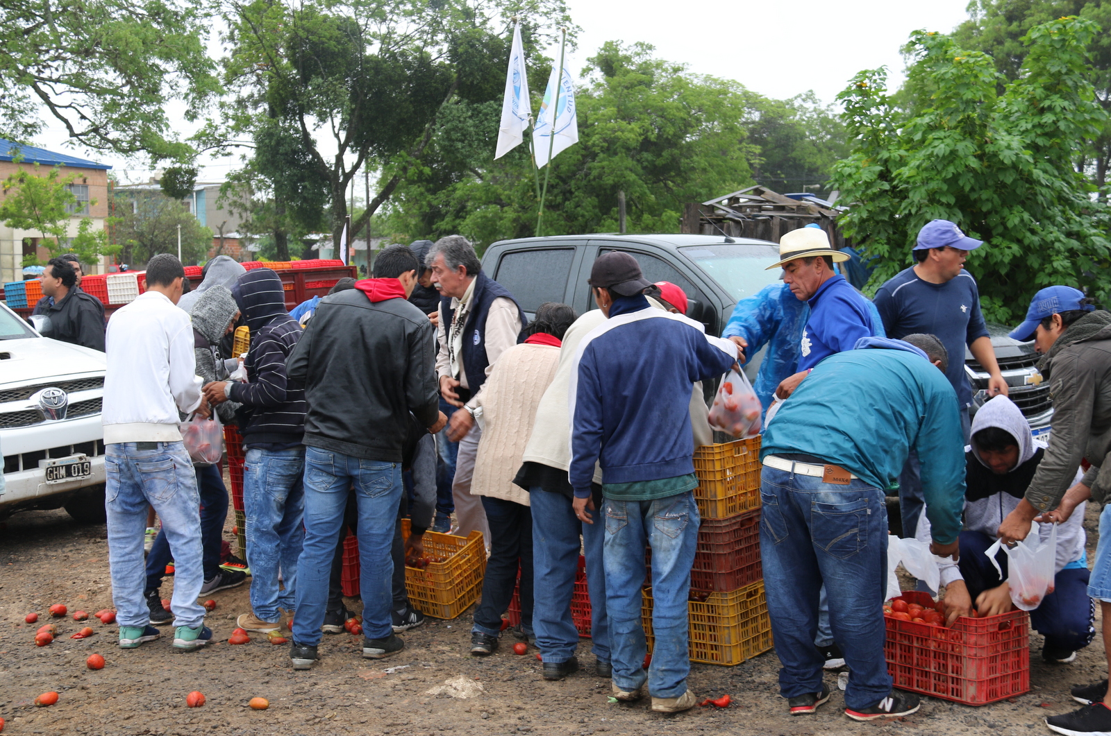 Ante prohibición del ingreso de tomate argentino al mercado paraguayo y los logros en lucha anticontrabando, productores hortícolas de Formosa realizan jornada de protesta en San Ignacio de Loyola