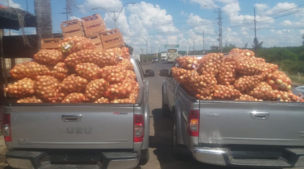 Retienen 2.354 kilos de cebolla y 132 kilos de tomate en Vista Alegre