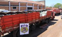 Operativo anticontrabando realizado en Coronel Oviedo decomisó 2 camiones con 65.500 kilos de azúcar