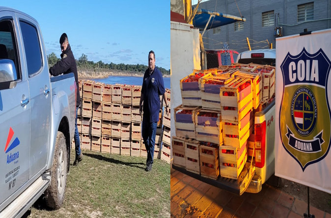 Aduanas decomisa una tonelada de tomates en Villa Franca