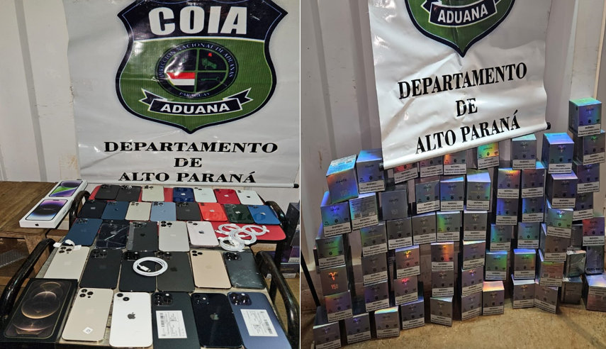 Cigarrillos electrónicos y celulares se decomisaron en Yguazú